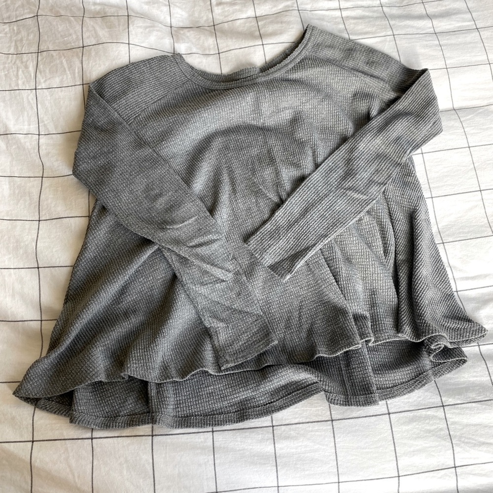urban outfitters grey waffle knit long sleeve